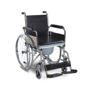 Commode Wheelchair With Plastic top And Rexine Seat at AXIS Medical Solutions